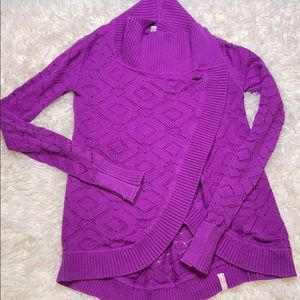 Ivivva Girls Wrap Pointelle Cardigan Sweater Sz6